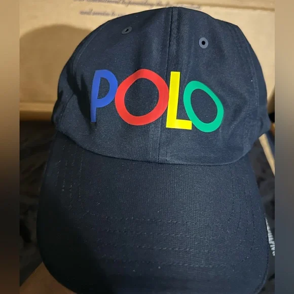 Polo Ralph Lauren Navy Multicolor Spellout Hat - Picture 4 of 4